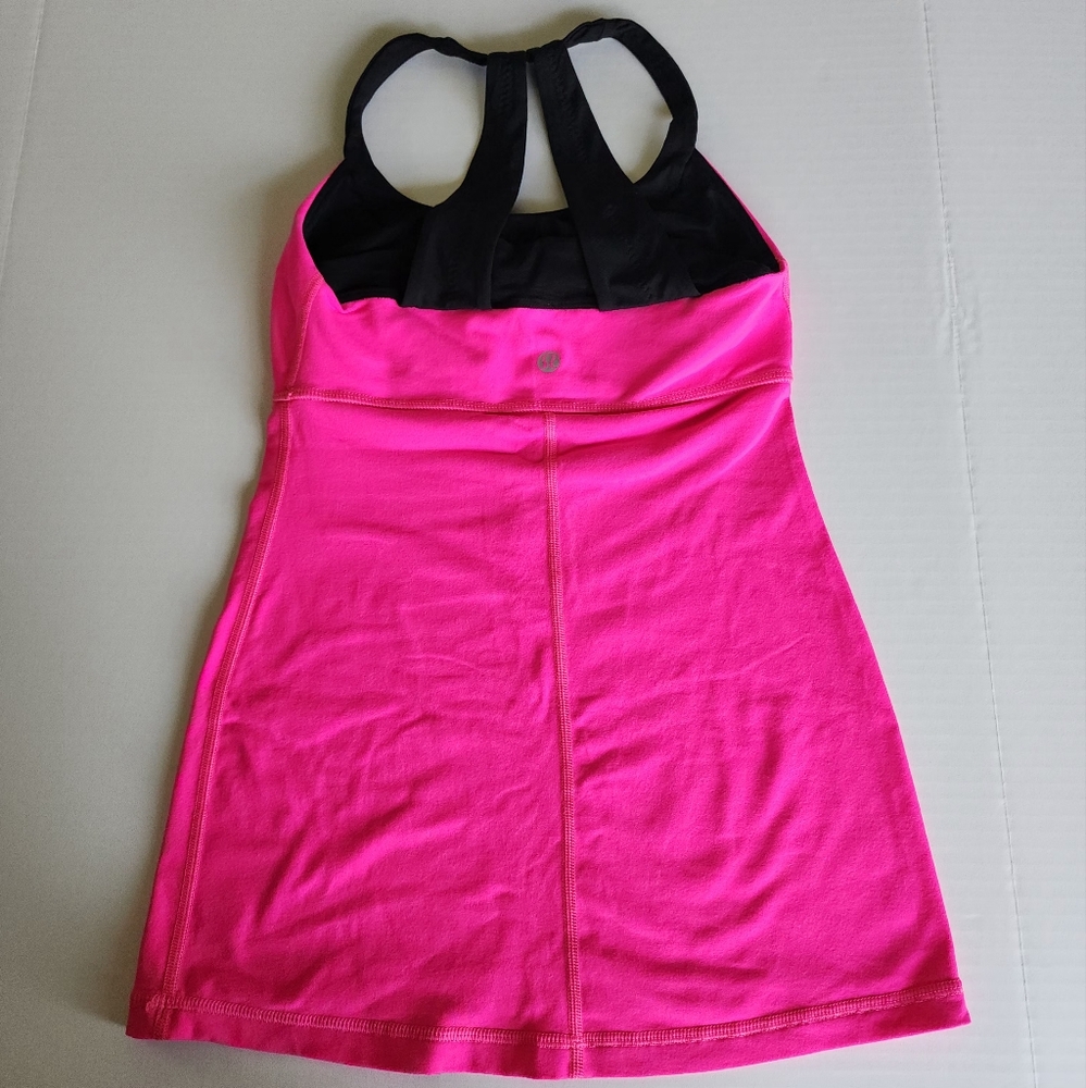 Lululemon Scoop Me Up Tank Top, Raspberry Glo Light/Black, Size 2 or XS - Picture 4 of 9